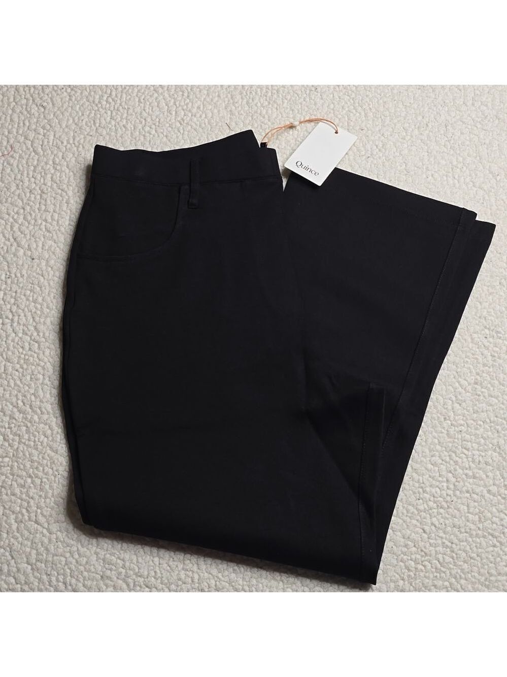 Quince Black Ponte Straight Leg Pants Large - Picture 3 of 10